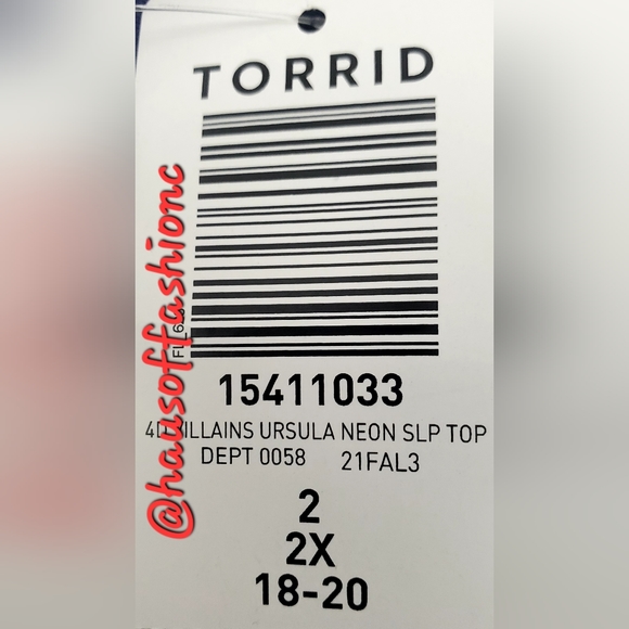 TORRID Ursula Neon Disney Villains Sleep Top! - Picture 9 of 10